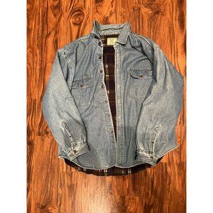 World Island Travel Gear Fleece Lined Denim Button-up‎ Jacket XL/2XL